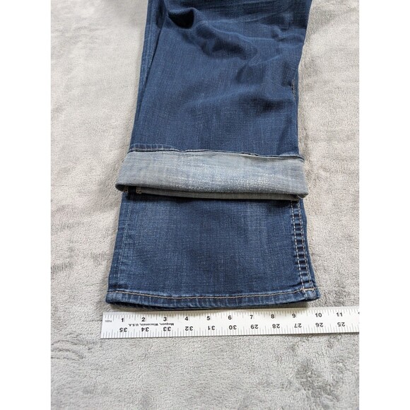BKE Seth Straight Leg Jeans Mens 44x30 Blue Distressed Denim Buckle Casual - Picture 12 of 12